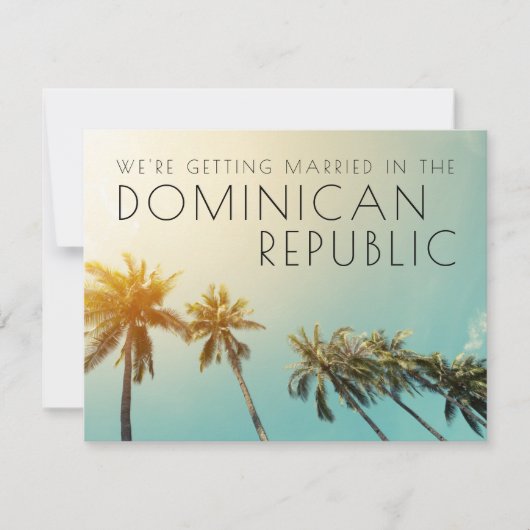 Dominicaanse Republiek Wedding Save the Date Aankondiging (Voorkant)