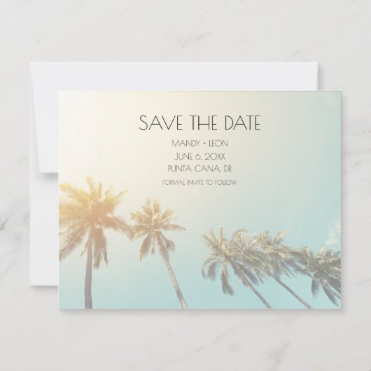 Dominicaanse Republiek Wedding Save the Date Aankondiging (Achterkant)