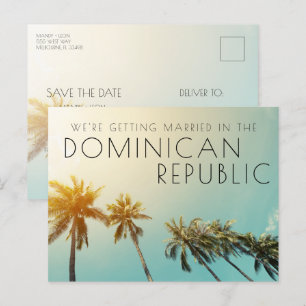 Dominicaanse Republiek Wedding Save the Date Aankondigingskaart