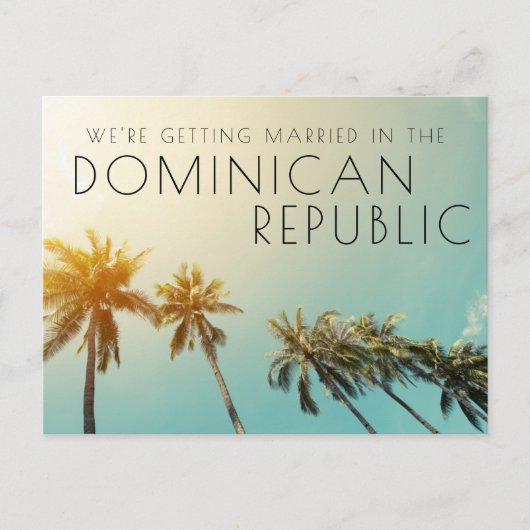 Dominicaanse Republiek Wedding Save the Date Aankondigingskaart (Voorkant)