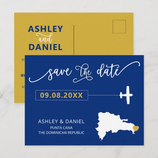 Dominicaanse Republiek Wedding Save the Date Kaart (Voorkant / Achterkant)