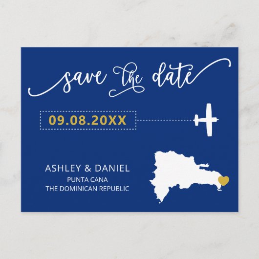 Dominicaanse Republiek Wedding Save the Date Kaart (Voorkant)