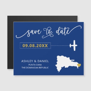 Dominicaanse Republiek Wedding Save the Date Kaart Magnetische Uitnodiging