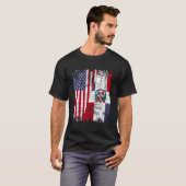 Dominicaanse Roots Half Amerikaanse vlag Dominicaa T-shirt (Voorkant volledig)