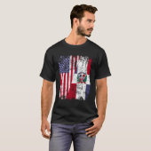 Dominicaanse Roots Half Amerikaanse vlag Dominicaa T-shirt (Voorkant volledig)