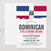 Dominicaanse themakeuken | Uitnodiging met vlag vo (Voorkant / Achterkant)