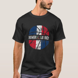 Dominicaanse Vlag Basketball Dominicaanse Team Fan T-shirt