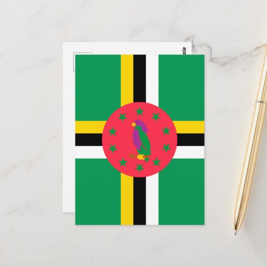 Dominicaanse vlag briefkaart (Voorkant / Achterkant in situ)