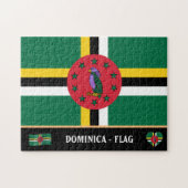 Dominicaanse vlag & Dominicaans land / Dominica Legpuzzel (Horizontaal)