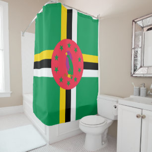 Dominicaanse vlag douchegordijn