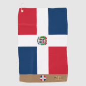 Dominicaanse vlag en Dominicaanse monogrammen/golf Golfhanddoek (Voorkant)