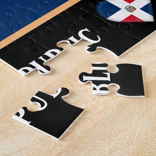 Dominicaanse vlag en Latijns land/Dominicaanse Rep Legpuzzel (Zijkant)