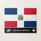Dominicaanse vlag en Latijns land/Dominicaanse Rep Legpuzzel (Horizontaal)