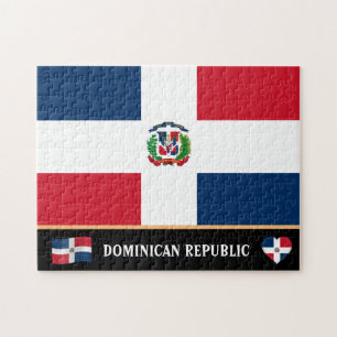 Dominicaanse vlag en Latijns land/Dominicaanse Rep Legpuzzel