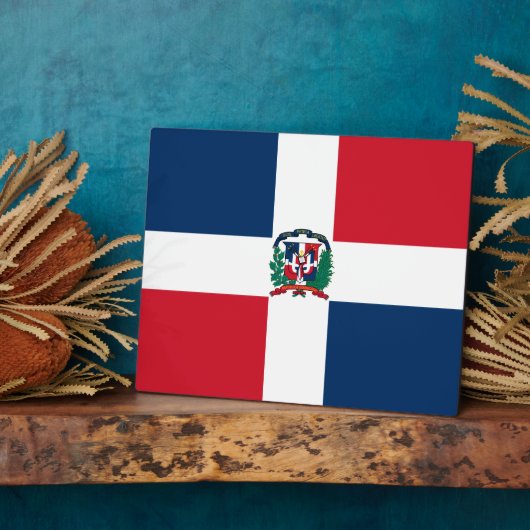 Dominicaanse vlag fotoplaat (Zijkant)