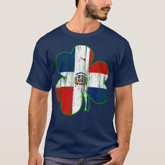 Dominicaanse vlag Irish Shamrock St Patricks Day T-shirt (Voorkant)