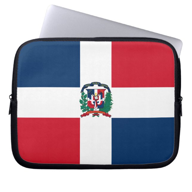 Dominicaanse vlag laptop sleeve (Voorkant)