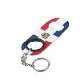 Dominicaanse vlag mini flessenopener (Achterkant Gekanteld)
