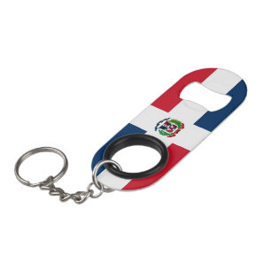 Dominicaanse vlag mini flessenopener