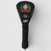 Dominicaanse vlag Monogrammed Golf Clubs Hoesjes Golfheadcover (Voorkant)