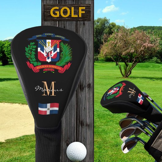 Dominicaanse vlag Monogrammed Golf Clubs Hoesjes Golfheadcover