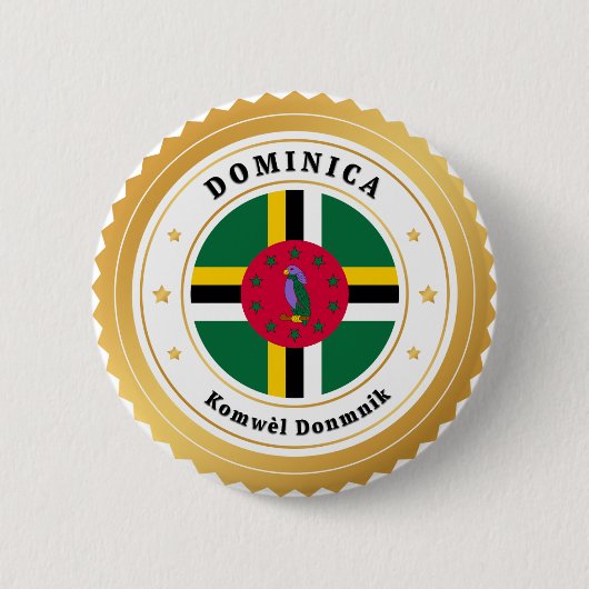 Dominicaanse vlag ronde button 5,7 cm (Voorkant)