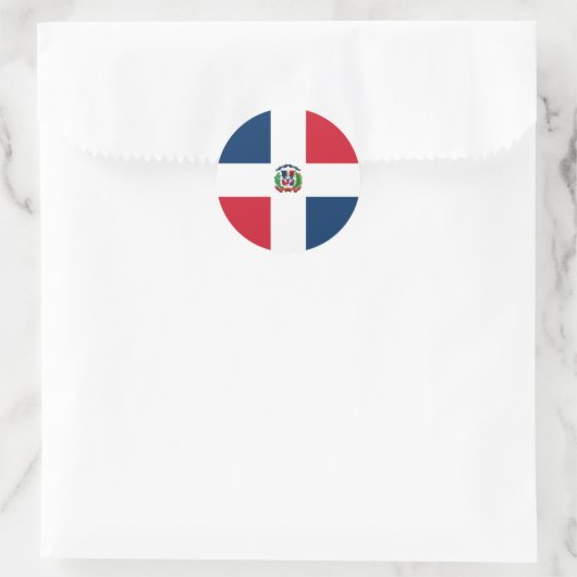 Dominicaanse vlag ronde sticker (Tas)