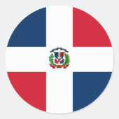 Dominicaanse vlag ronde sticker (Voorkant)