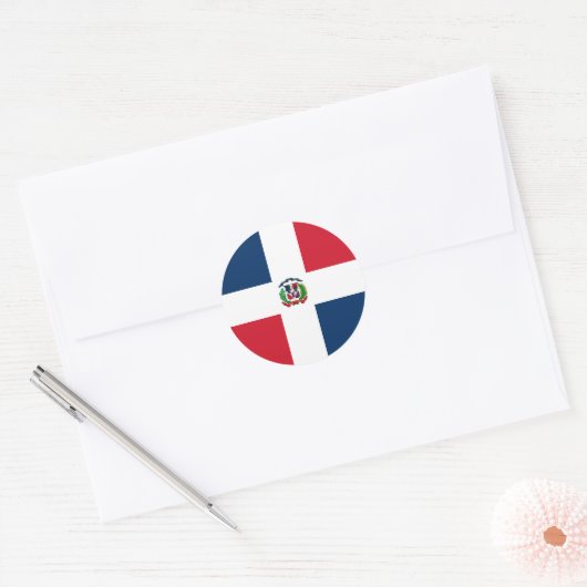 Dominicaanse vlag ronde sticker (Envelop)