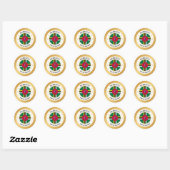 Dominicaanse vlag ronde sticker (Vel)