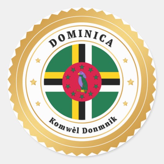 Dominicaanse vlag ronde sticker (Voorkant)