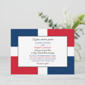 Dominicaanse vlag, vlag van de Dominicaanse Republ Kaart (Staand voorkant)