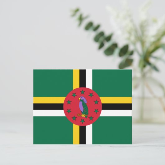 Dominicaanse Vlag, Vlag van Dominica Briefkaart (Staand voorkant)