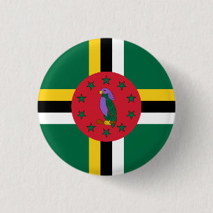 Dominicaanse Vlag, Vlag van Dominica Ronde Button 3,2 Cm