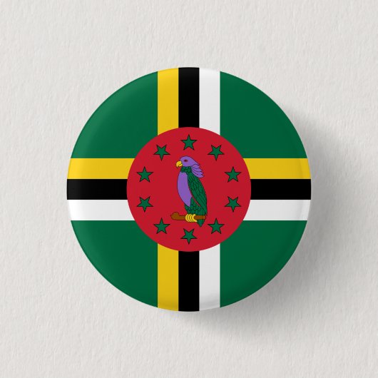 Dominicaanse Vlag, Vlag van Dominica Ronde Button 3,2 Cm (Voorkant)