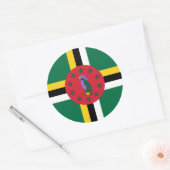 Dominicaanse Vlag, Vlag van Dominica Ronde Sticker (Envelop)