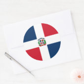 Dominicaanse Vlag, Vlag van Dominicaanse Republiek Ronde Sticker (Envelop)