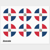 Dominicaanse Vlag, Vlag van Dominicaanse Republiek Ronde Sticker (Vel)
