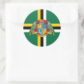 Dominicaanse Vlag & Wapen, Vlag van Dominica Ronde Sticker (Tas)