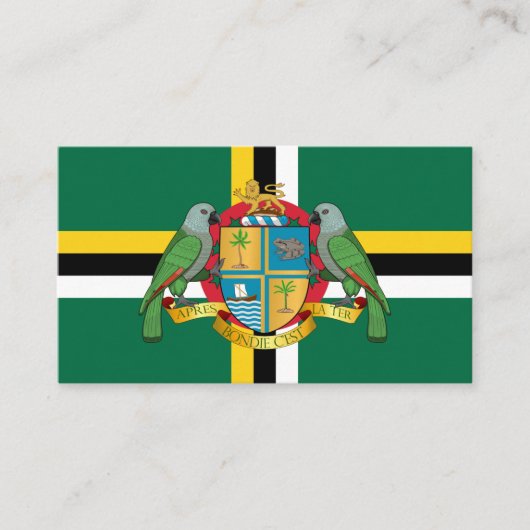 Dominicaanse Vlag & Wapen, Vlag van Dominica Visitekaartje (Voorkant)
