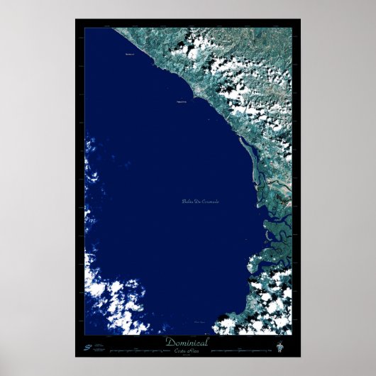 Dominical, Costa Rica satellietposter Poster (Voorkant)