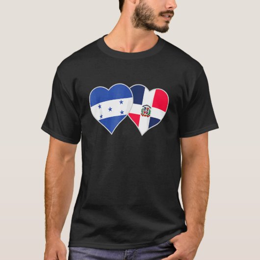 Dominican Honduran Flag Heart Honduras Dominican R T-shirt (Voorkant)