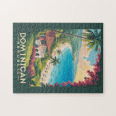 Dominican Republic Beach Illustration Travel Art Legpuzzel (Horizontaal)