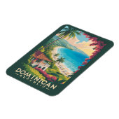 Dominican Republic Beach Illustration Travel Art Magneet (Linkerzijde)