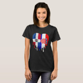 Dominican Republic Croatia Flag Heart Citizen Patr T-shirt (Voorkant volledig)