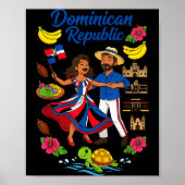 Dominican Republic Culture Dancing Travel  Poster (Voorkant)