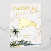 Dominican Republic Destination Wedding Passport Folie Uitnodiging (Voorkant)