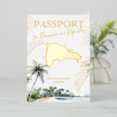 Dominican Republic Destination Wedding Passport Folie Uitnodiging (Staand Voorkant)