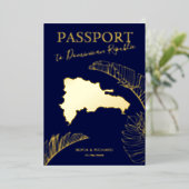 Dominican Republic Destination Wedding Passport Folie Uitnodiging (Staand Voorkant)