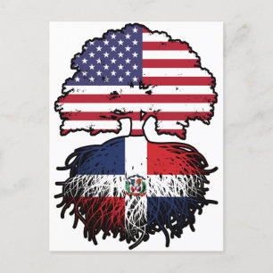 Dominican Republic Dominican American USA Tree Briefkaart
